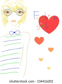 fashionable girl.  fashionable young modern girl in sunglasses.