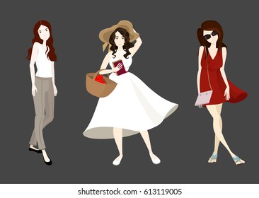 Fashionable girls set