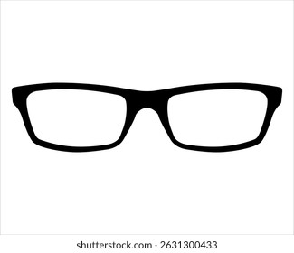 Fashionable glasses frame, eyeglasses silhouette. Eyeglasses flat icon for app or website. Vector illustration of hipster style glasses.