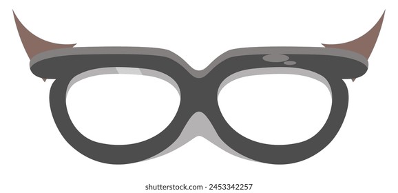 fashionable glasses with horns vector illustration