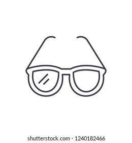 Fashionable glasses line icon concept. Fashionable glasses vector linear illustration, symbol, sign