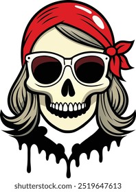 Fashionable glasses skull vector art