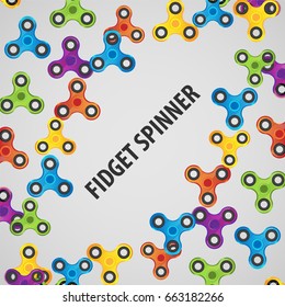 Fashionable greeting card with fidget spinner text info.