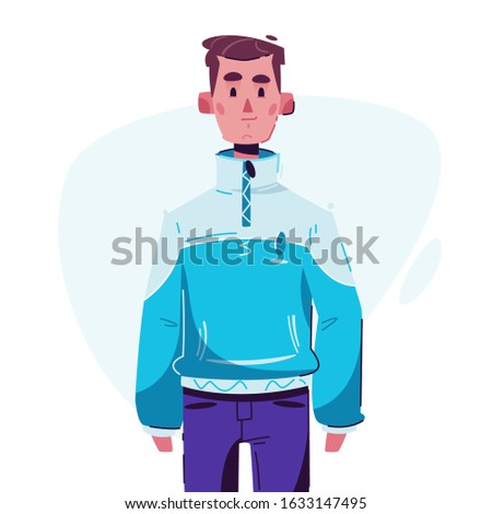 Fashionable guy. Model character design. Cartoon vector flat illustration. Fashion and youth concept