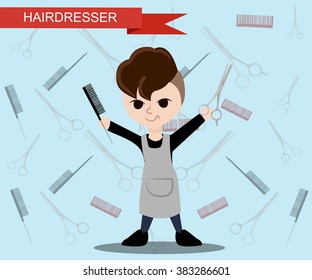 The fashionable hairdresser. Flat hairdresser 