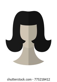 Fashionable hairstyle. Wig for beauty salon. Flat icon or object on a white background. Vector