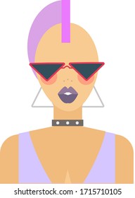 fashionable icon for magazines with character fashionable luxurious girl in different images, vector image EPS 10