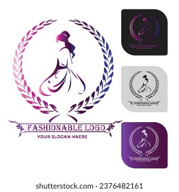 Fashionable icon with purple Gradient color