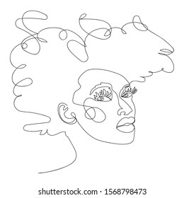 Fashionable illustration, feminine stylish image of fashion, minimalism, expression, modern pattern.