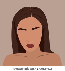 fashionable image of a girl with red lipstick. Set 4