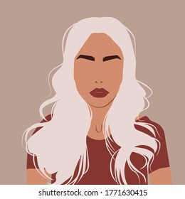 fashionable image of a girl with red lipstick. Set 12
