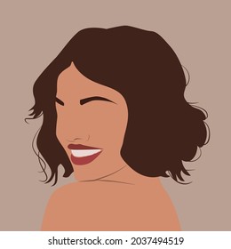 fashionable image of a girl with red lipstick. Set 19