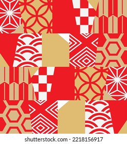 Ilustración de fondo del modelo de papel japonés de moda