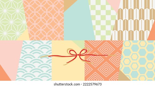 Fashionable Japanese paper pattern background illustration