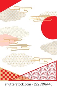 Fashionable Japanese paper pattern background illustration