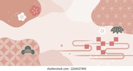 Fashionable Japanese paper pattern background illustration