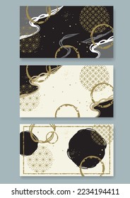 Fashionable Japanese pattern background pattern illustration