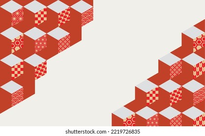 Fashionable Japanese pattern BOX background illustration