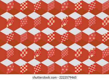 Fashionable Japanese pattern BOX background illustration