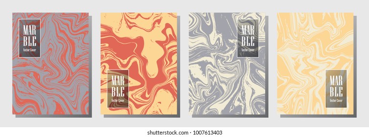 Fashionable journal layouts set. Graphic design for binder template, corporate flyers. Annual report cover liquid layouts set. Flyer, booklet, report, journal, binder vector, title place.