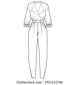 fashionable jumpsuits vector for ladies 