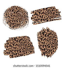 
Fashionable leopard background in the form of spots, brush strokes. For your design, cards, print, posters.