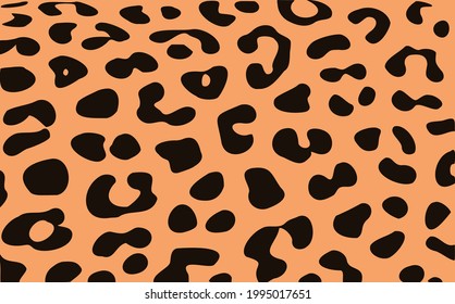 Fashionable leopard print. Vector illustration of safari texture with leopard, cheetah, or jaguar spots.