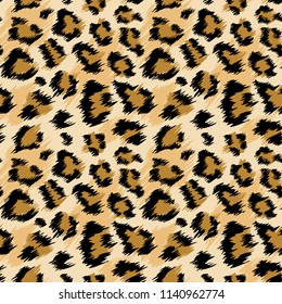 Fashionable Leopard Seamless Pattern. Stylized Spotted Leopard Skin Background for Fashion, Print, Wallpaper, Fabric. Vector illustration