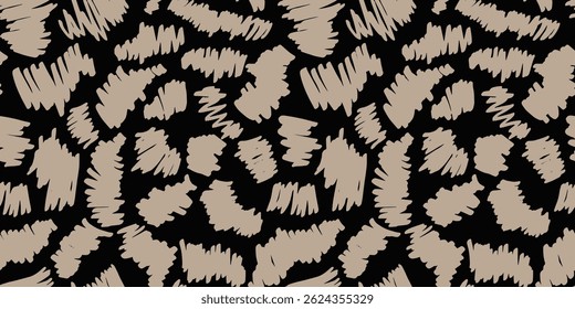 Fashionable Leopard Seamless Pattern. Stylized Spotted Leopard Skin Background with Golden Glitter for Fashion, Print, Wallpaper, Fabric. Vector illustration