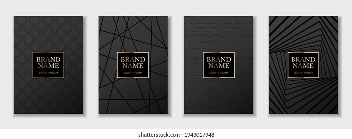 Fashionable Luxury geometric pattern cover design collection set, animal print for brochure, notebook template. Vector Illustration EPS10