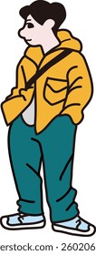 Fashionable male line drawing vector