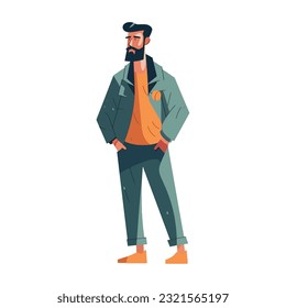 Fashionable man walking over white
