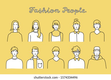 fashionable men & women face