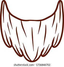 Fashionable men's haircut. element of head and face hipster. Element of old man. Cartoon black and white illustration. Fashion and style. Mask for app. Hair and beard