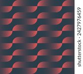 Fashionable Modern Geometric Seamless Pattern Trend Vector Red Abstract Background. Striped Half Tone Art Illustration for Textile Print. Repetitive Graphic Abstraction Wallpaper Dot Work Texture