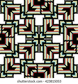 Fashionable modern seamless geometric pattern, a scarf in a bohemian style, rich glamor vector drawing.