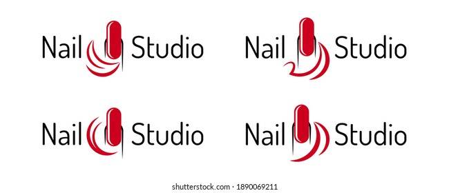 Logotipo de estudio de uñas de moda. Vector.