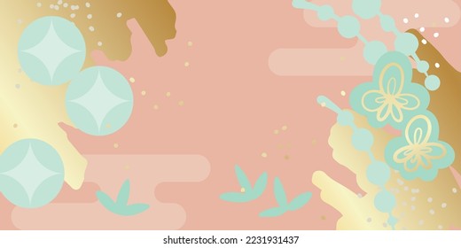 Fashionable New Year Japanese paper pattern background illustration