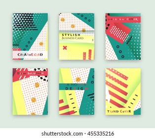 Fashionable original cover. Stylish business card. Design template bright solution, creative frame surface. Abstract composition, error texture, collection brochure 6 sheet, elements part construction