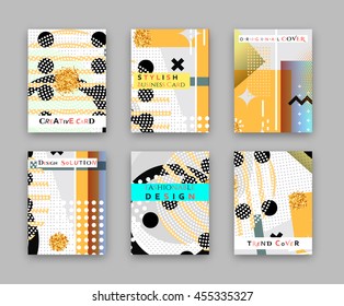 Fashionable Original Cover. Stylish Business Card. Design Template Bright Solution, Creative Frame Surface. Abstract Composition, Error Texture, Collection Brochure 6 Sheet, Elements Part Construction