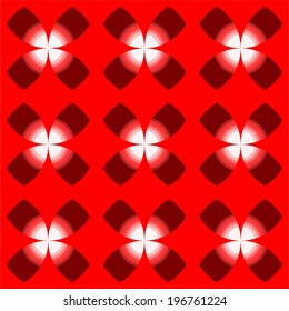 Fashionable ornament with elements of modernity and old style. Red and white color palettes.