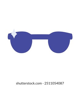 Fashionable outdoor goggles for domestic cat or dog. Sunglasses dog accessory. Image for design of pet store or veterinary clinic. Simple flat vector isolated on white background