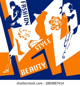 Fashionable pattern for advertising, packaging design in a modern style, with vintage elements. Vector illustration.