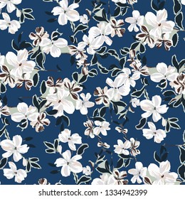 Fashionable pattern in small flowers. 