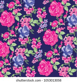 Fashionable pattern in small flowers. Floral background for textiles