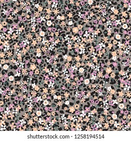 Fashionable pattern in small flowers. Floral background for textiles.