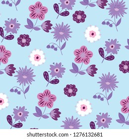 Fashionable pattern in small flowers. Floral background for textiles.
