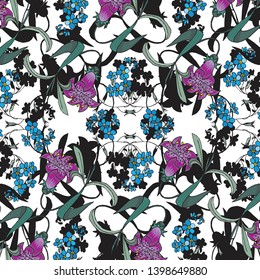 Fashionable pattern in small flowers. Floral background for textiles.