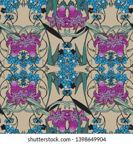 Fashionable pattern in small flowers. Floral background for textiles.