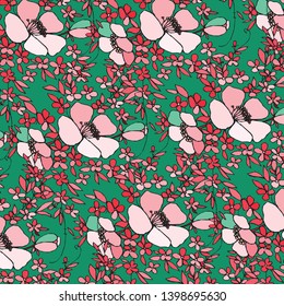 Fashionable pattern in small flowers. Floral background for textiles